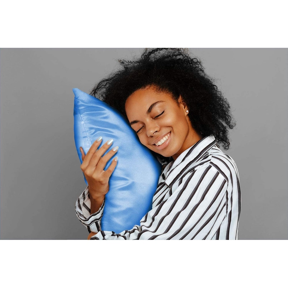 Satin pillowcase with hidden sales zipper