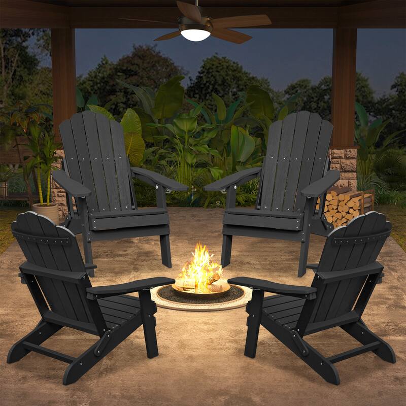 Clihome HIPS Folding Patio Adirondack Chair