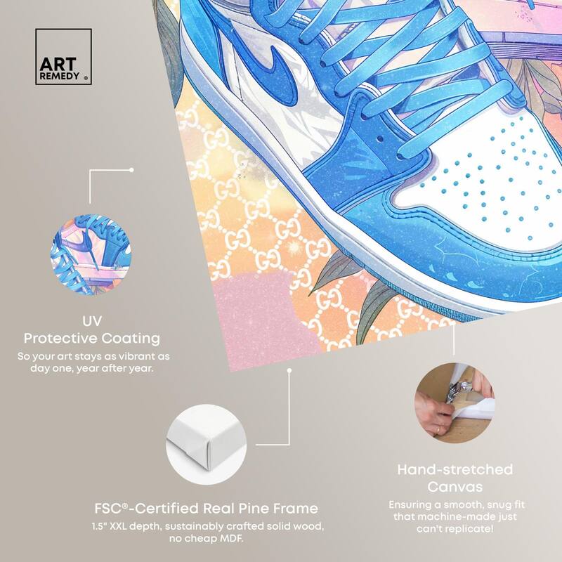 Sneakers in Bloom Canvas by Art Remedy, Gallery Wrapped