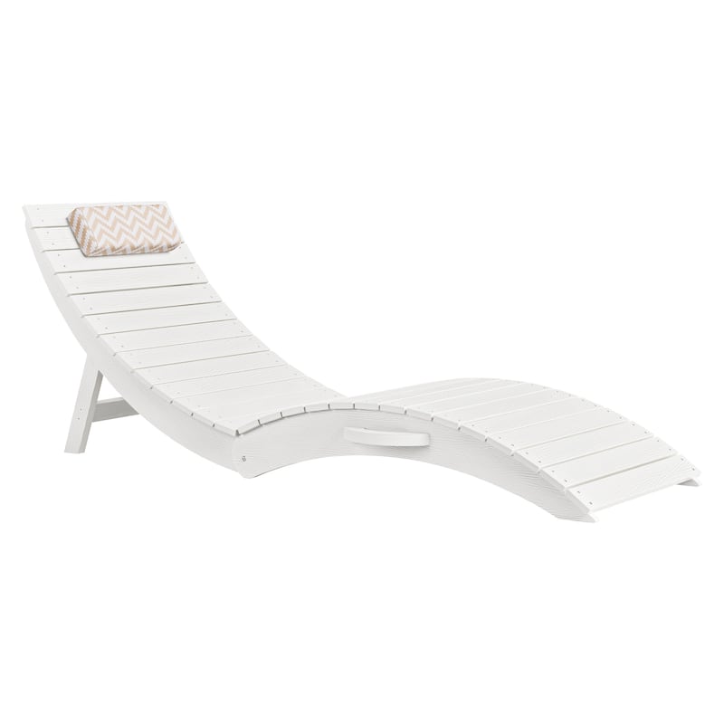Folding HDPS Plastic Outdoor Pool Chaise Lounges Lounge Chair Outdoor with Headrest Cushions