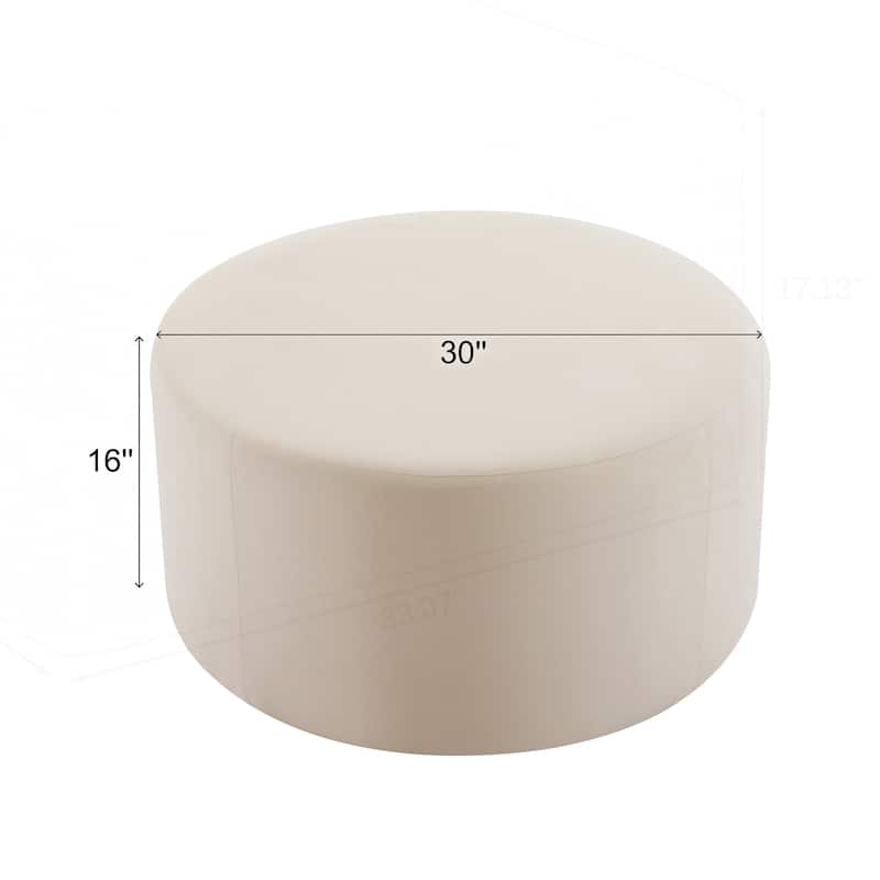 Velvet Round Ottoman