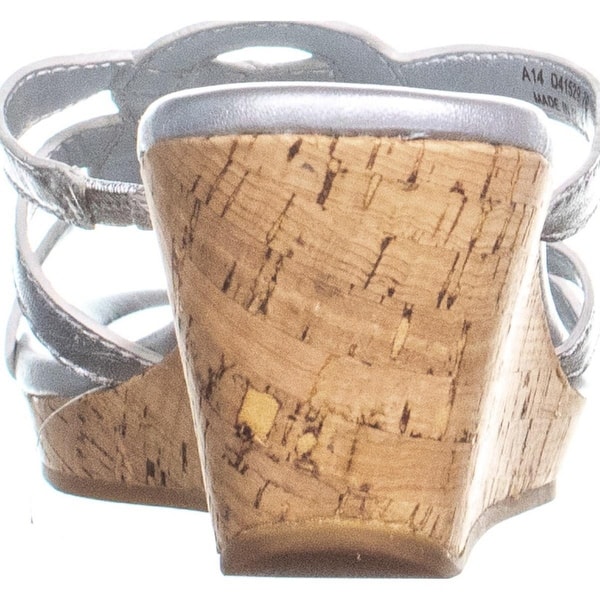 Shop Cole Haan Shayla Thong Wedge Sandals Argento Metallic 6 Us