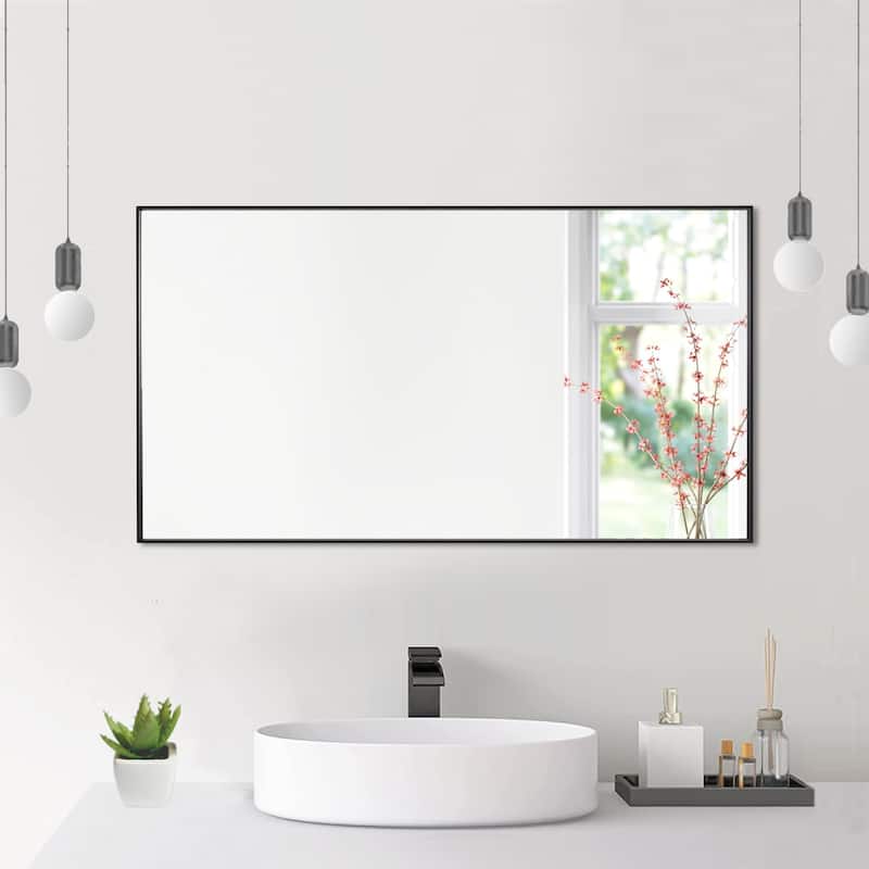 Ledel Framed Bathroom Vanity Mirror Rectangle Wall Mirror - 36"W x 20"H - Black