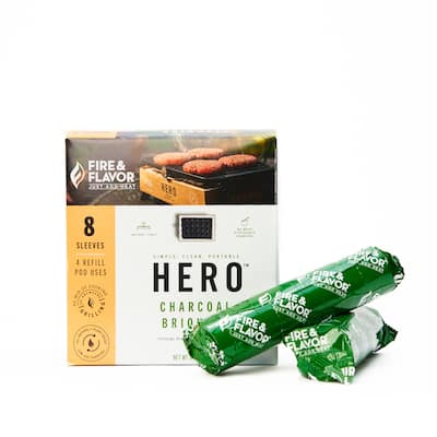 Fire & Flavor HERO Charcoal Briquets, 8 Sleeves, 96 Briquets