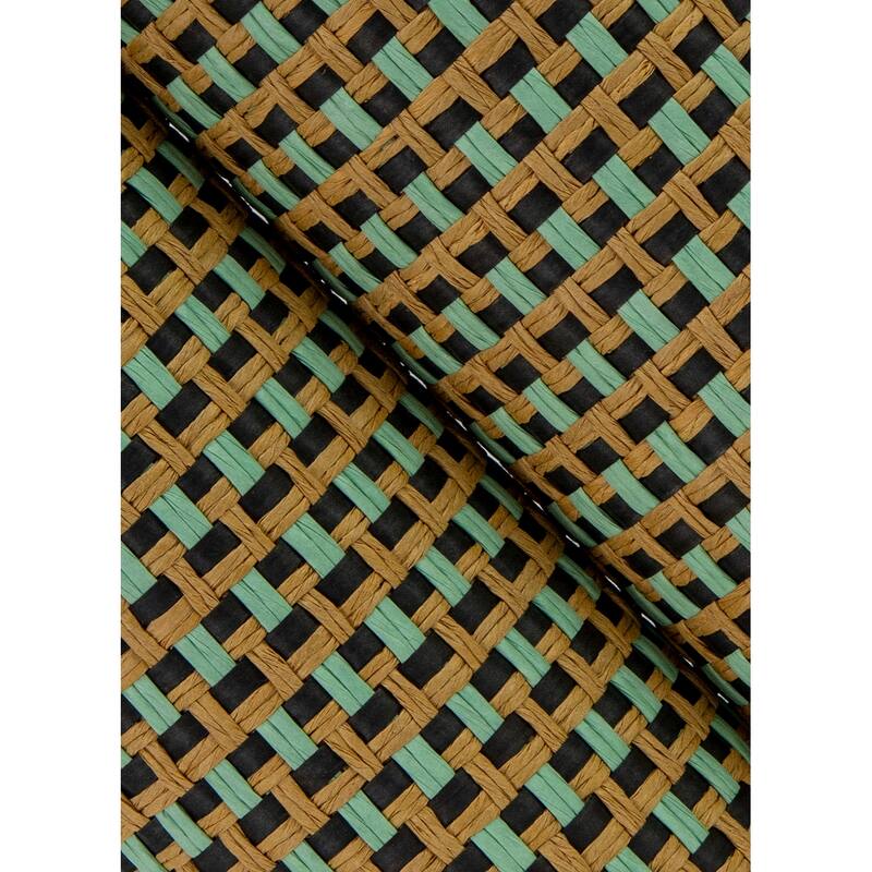 A-Street Prints Ruolan Aqua Woven Wallpaper