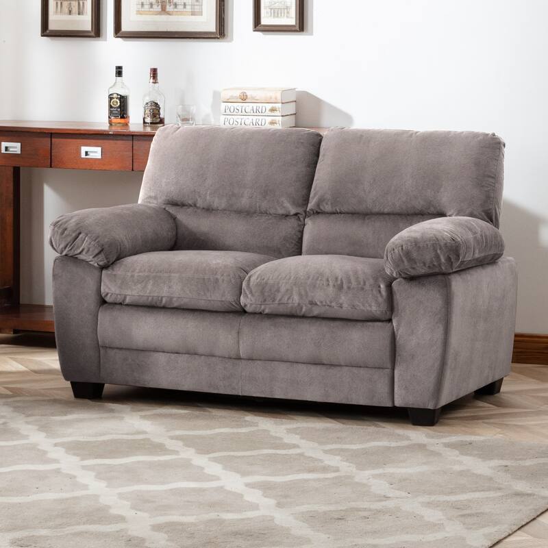 Andres Contemporary Upholstered Living Room Loveseat - Grey