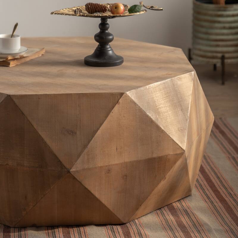 38"Three-dimensional Embossed Pattern Coffee Table