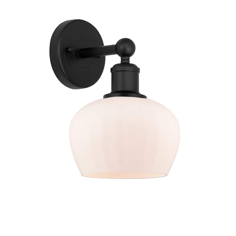 Innovations Lighting 616-1W-10-7 Fenton Sconce Fenton 10" Tall Wall - Matte Black / Matte White