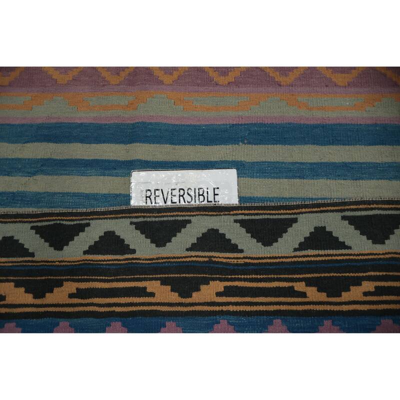Hand Woven Oriental 100% Wool Carpet Southwestern Modern Purples Kilim Area Rug - 10' 0'' X 8' 5''