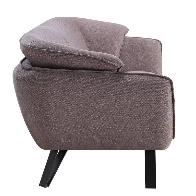 HomeRoots 78" Gray Linen Sofa With Black Legs - 78