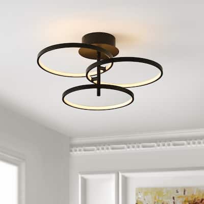 SAFAVIEH Saretta LED 21-inch Flush Mount - 21 in. W x 21 in. D x 11 in. H