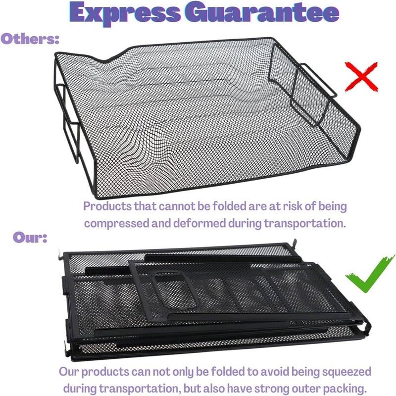 2Pack Mesh Hanging File Folder Organizer(Black)
