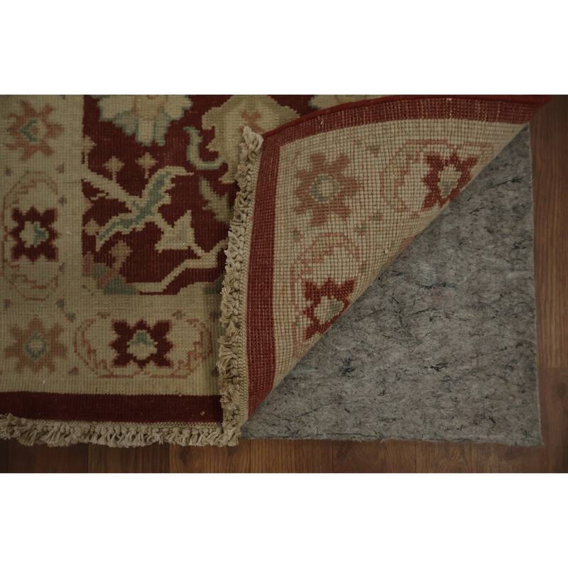 Hand Knotted Oriental 100% Wool Carpet Traditional All-Over Red Ziegler Area Rug - 3' 2'' X 1' 11''