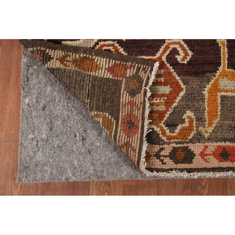 Vegetable Dye Oushak Turkish Vintage Area Rug Hand-Knotted Wool Carpet - 6'6" x 9'11"