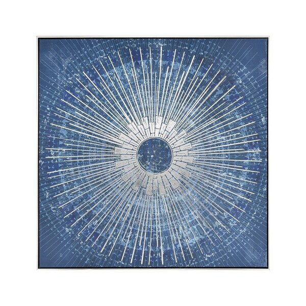 40” Blue Quetzalcoatl Square Wall Print - N/A