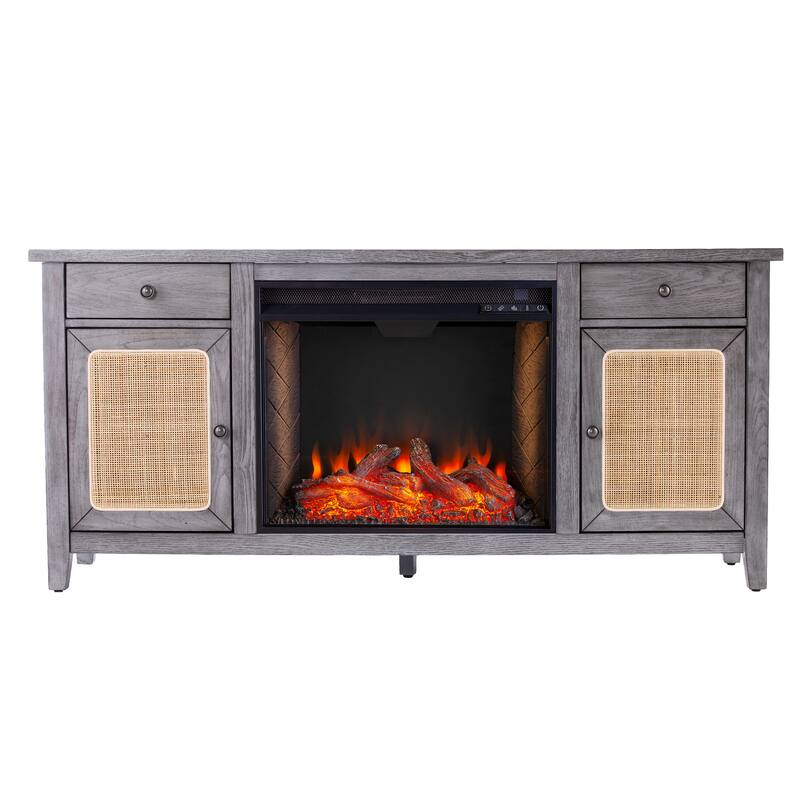 SEI Furniture Edderton Fireplace - 58"W x 16"D x 27"H
