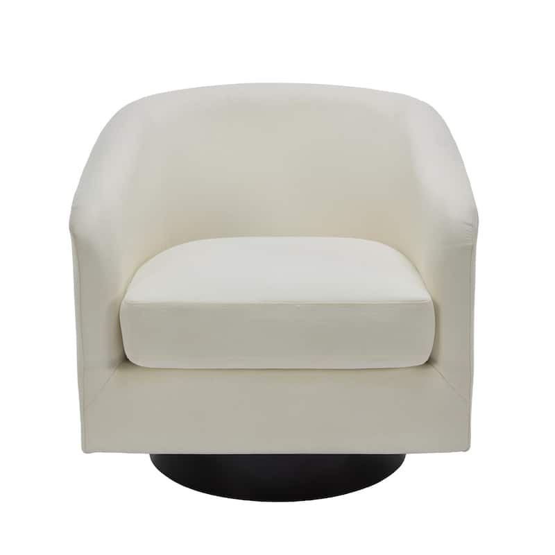 Round Barrel Armchair 360-Degree Swivel Accent Chairs