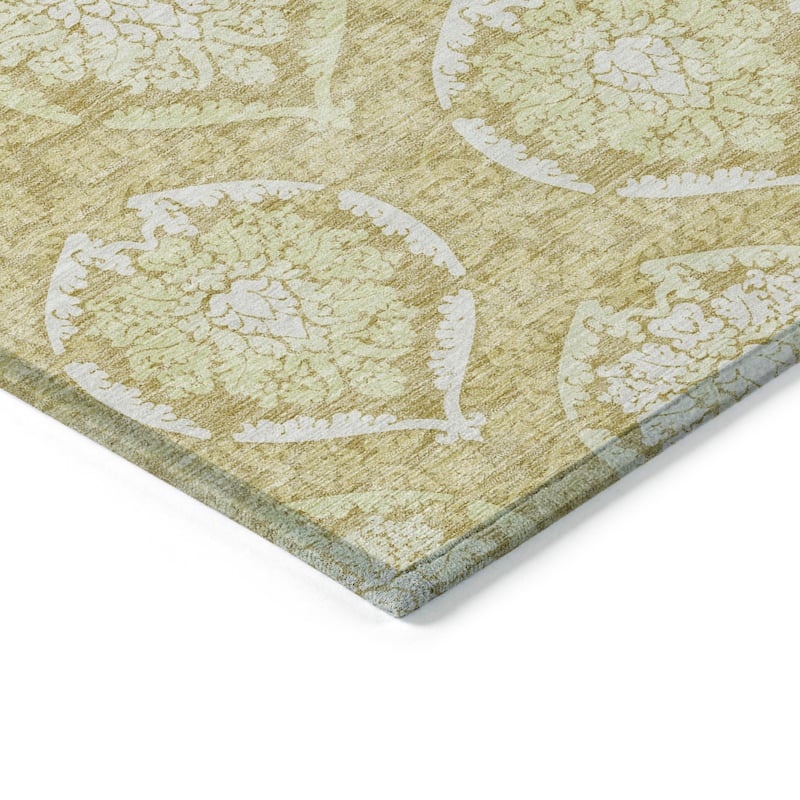Machine Washable Indoor/ Outdoor Chantille Traditional Damask Rug