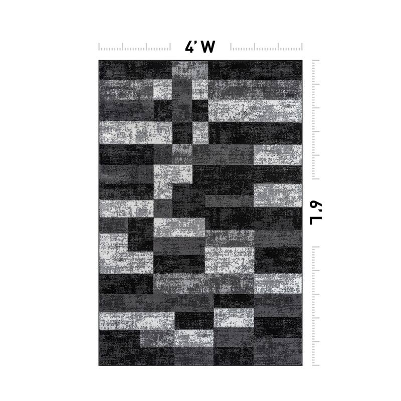 World Rug Gallery Modern Abstract Grid Area Rug
