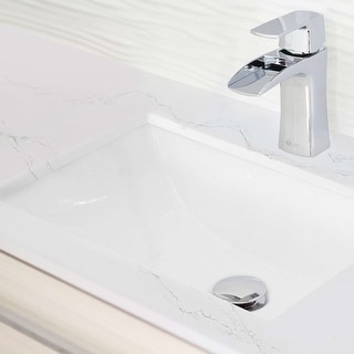 STYLISH Porcelain Rectangular 18 inches Undermount Ceramic Bathroom Sink  with Overflow - On Sale - Bed Bath & Beyond - 31759362