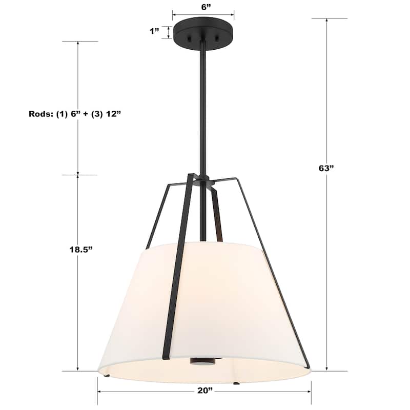 4 Light Black Pendant