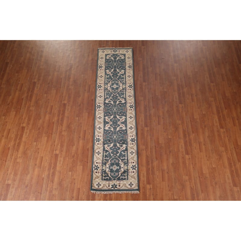 Transitional Oushak Oriental Runner Rug Handmade Wool Carpet - 2'6"x 9'11"