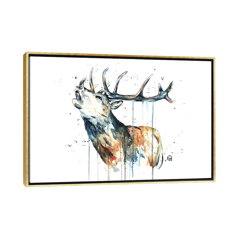 iCanvas "Elk Calling" by Lisa Whitehouse Framed Canvas Print - Gold - 26x40