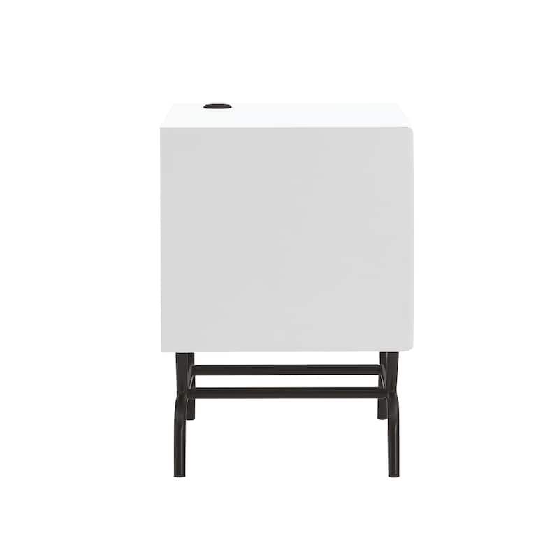 DH BASIC Modern 18-inch 1-Drawer Coffee Table with USB Ports by Denhour