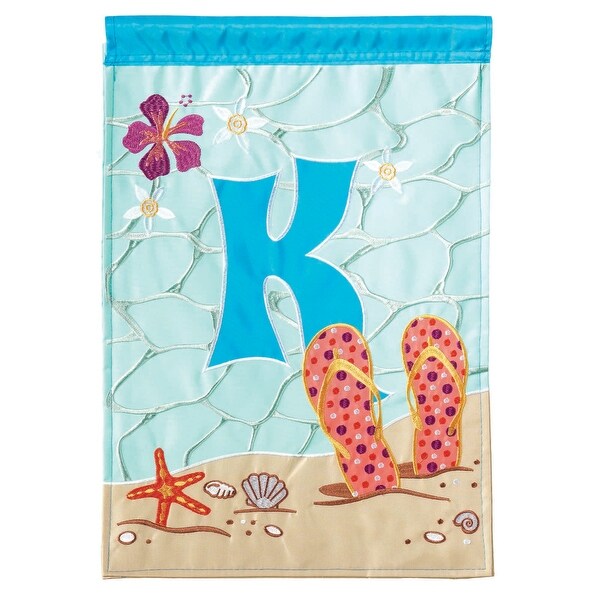Blue and Orange "K" Printed Rectangular Garden Flag 18" x 13" - N/A