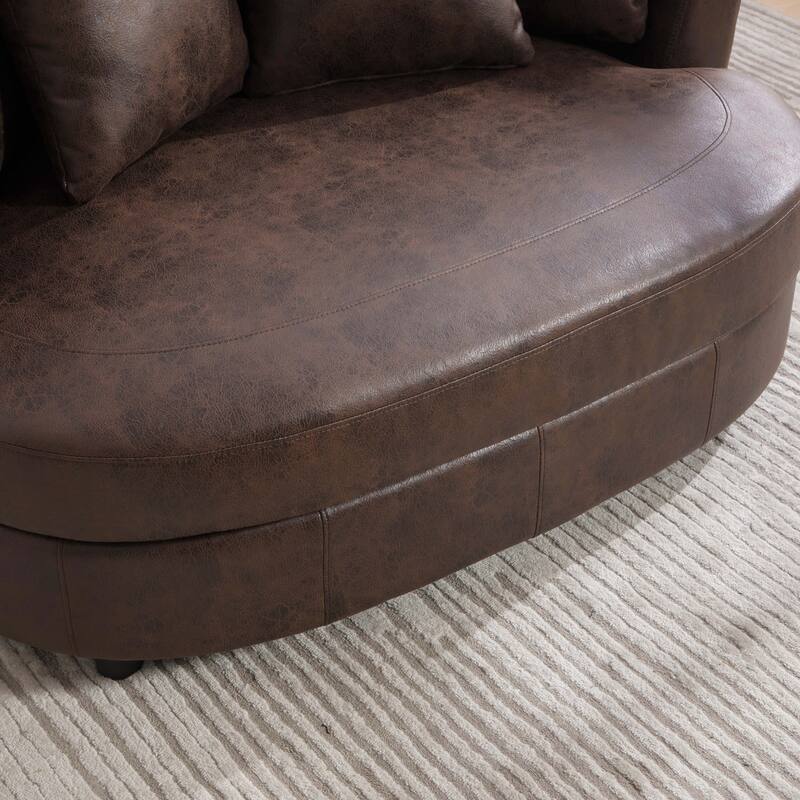 55.1" W Accent Barrel Chair,Modern Oversized Sofa Chair with 5 Pillows