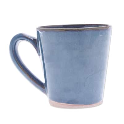 Novica Handmade Blue Crush Ceramic Mug