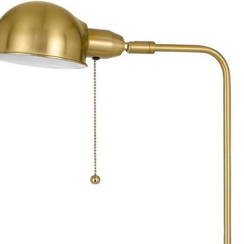 Adjustable Floor Lamp with Dome Shade and Pull Chain Switch