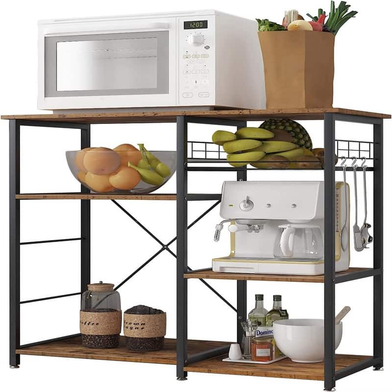3-Tier Kitchen Baker's Rack Storage Cart Workstation Shelf - 15.7"D x 35.4"W x 32.7"H