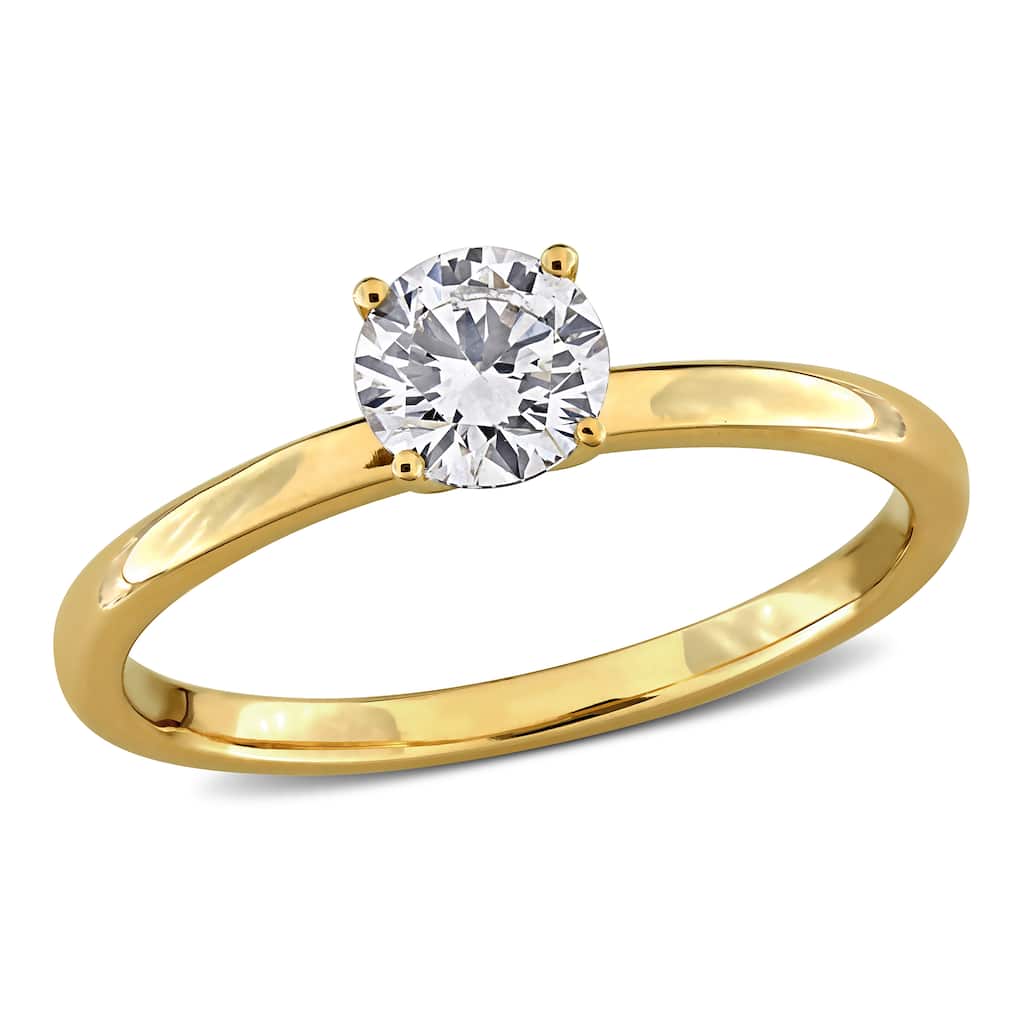 Miadora 1/2ct TW Lab-Grown Diamond Solitaire Engagement Ring 14k Yellow Gold