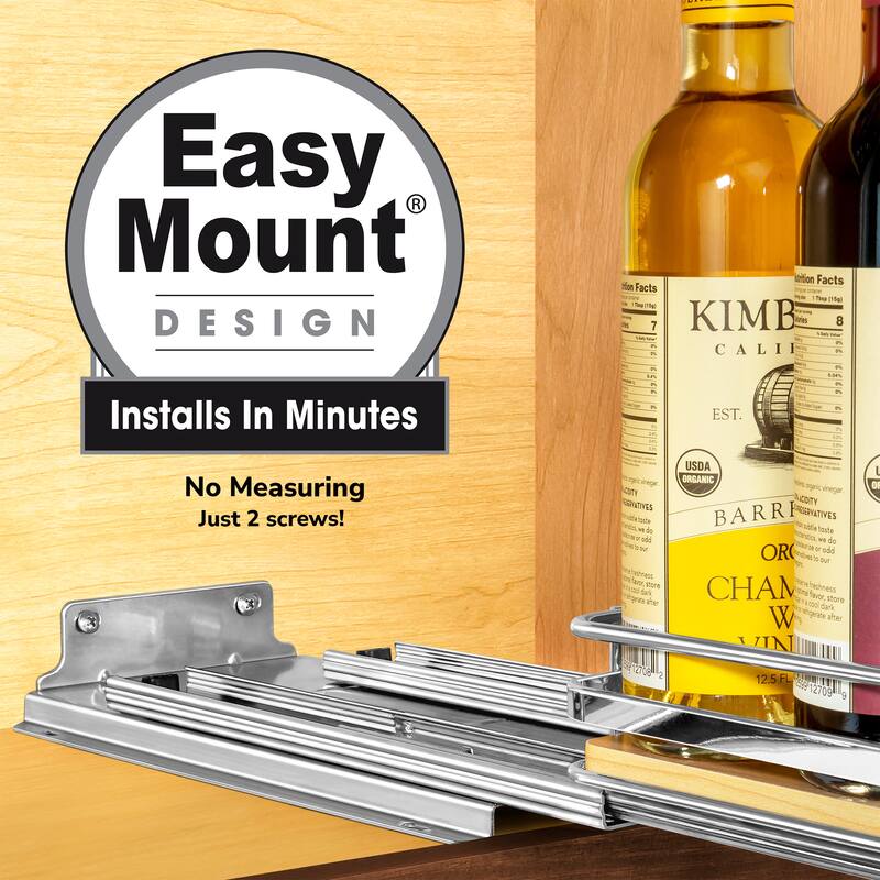 LYNK PROFESSIONAL® Élite™ Pull Out Spice Rack Organizer for Cabinet - 6-1/4 inch Wide - Lifetime Ltd Warranty, Wood - 6.3in Wood