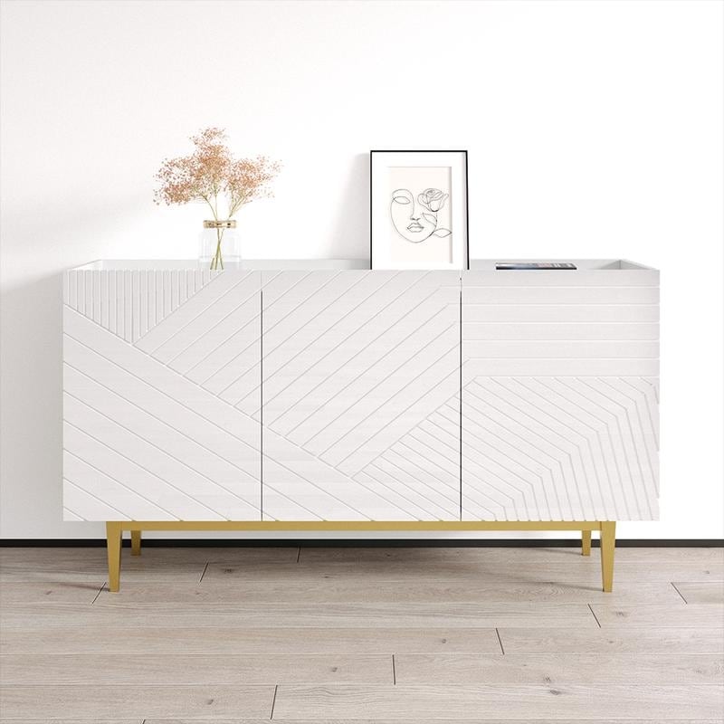 Meble Furniture Portillo Modern Sideboard Cabinet - 59.9"W x 33.1"H High Gloss