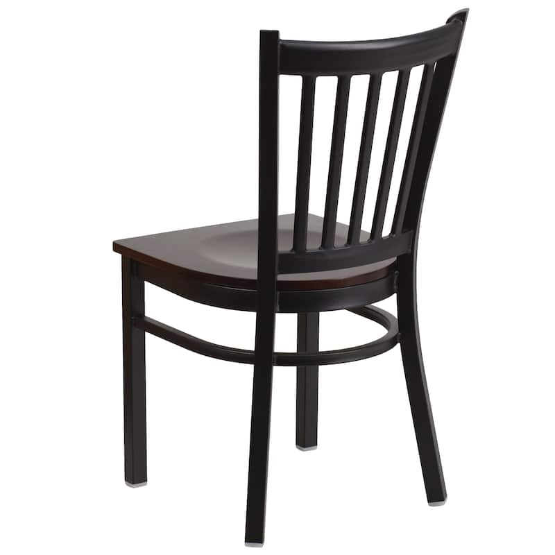 2 Pack Vertical Back Metal Restaurant Chair - 17"W x 20.25"D x 34.25"H