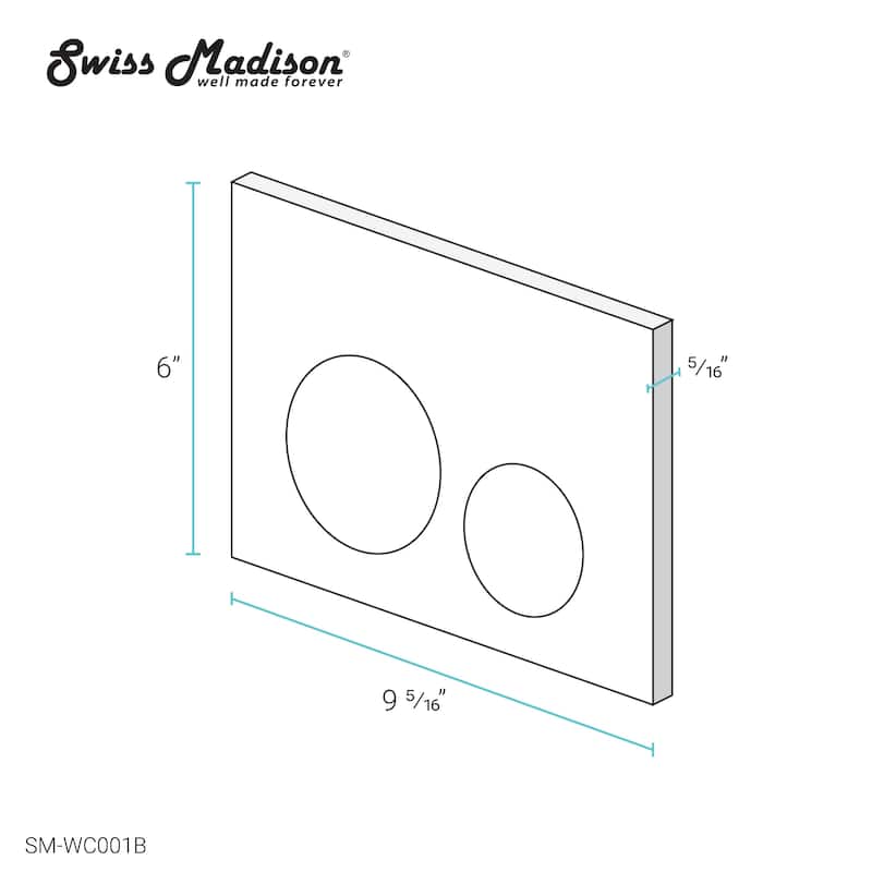 Swiss Madison Wall Mount Toilet Actuator Flush Push button Plate