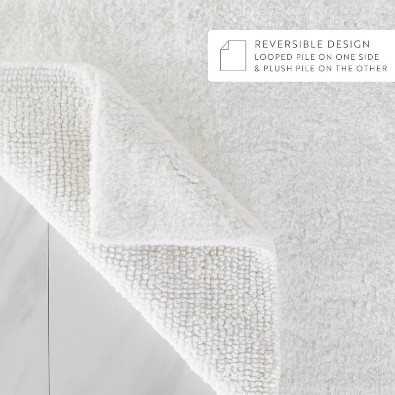 Becky Cameron 100% Cotton Reversible Solid Bath Mat