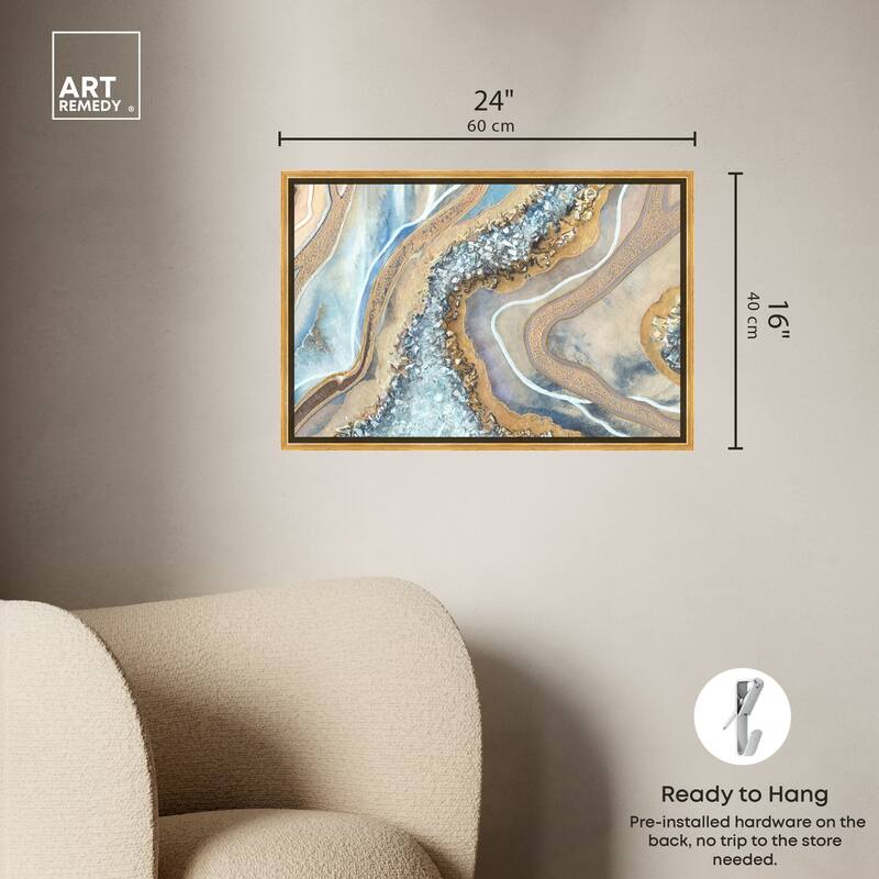 Art Remedy The Luxurious Geode Framed Mineral, Agate & Geode 1 Piece Canvas Wall Art