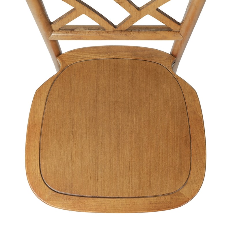 Commercial Solid Wood Stackable Dining Chair with Intricate Back Detail - 19.75"D x 17.25"W x 35.5"H