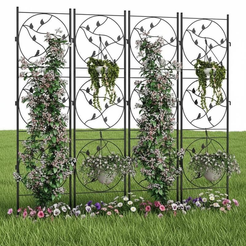 71.6 Inch Tall Metal Lattice Panels, No Dig Dog Fence - 4pcs