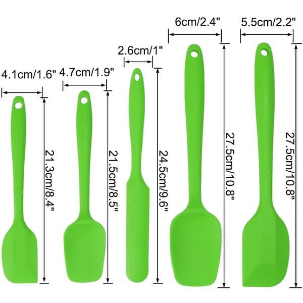dimension image slide 2 of 4, 5pcs Silicone Spatula Set Heat Resistant Non Stick Spatula