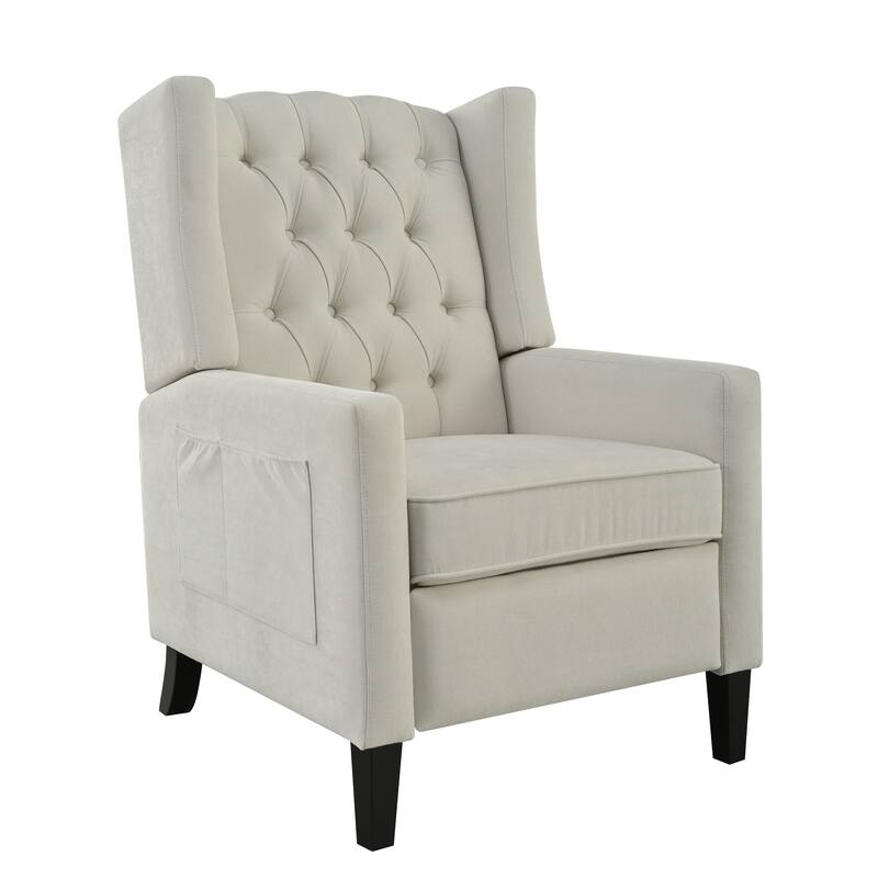 Pushback Recliner with Foldable Side Table & USB Ports