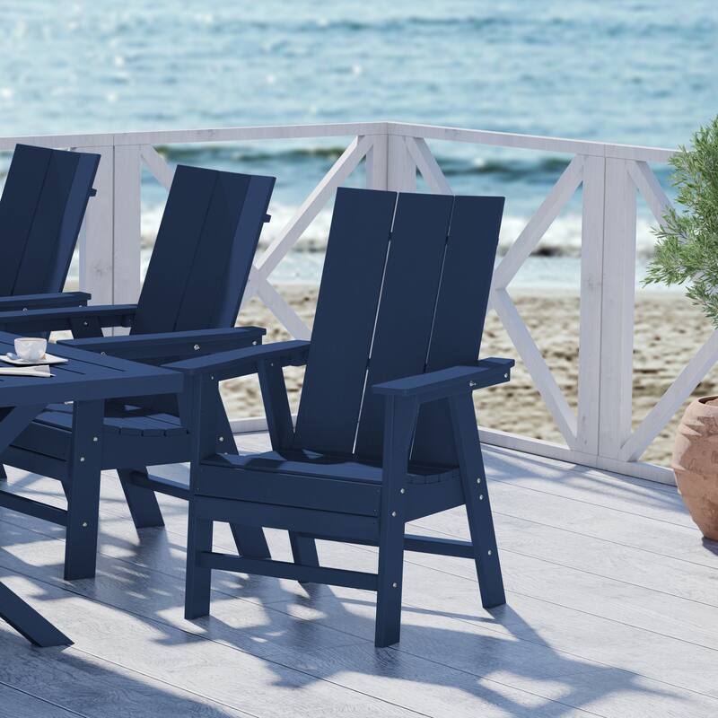 Shoreside Hdpe All Weather Outdoor Patio Adirondack Dining Chair (1PC)