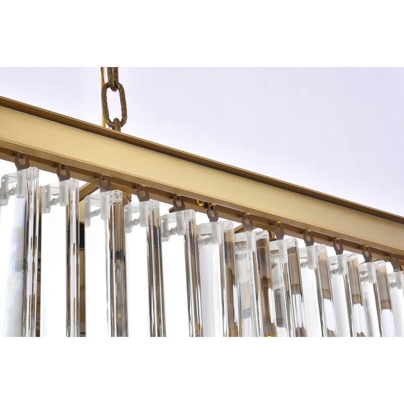 Indigo Home rectangle crystal chandelier in satin gold
