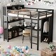 preview thumbnail 18 of 30, Full Size Loft Bed with Storage Cubes and Shelves, Heavy Duty Loft Bed for Kids Teens Adults