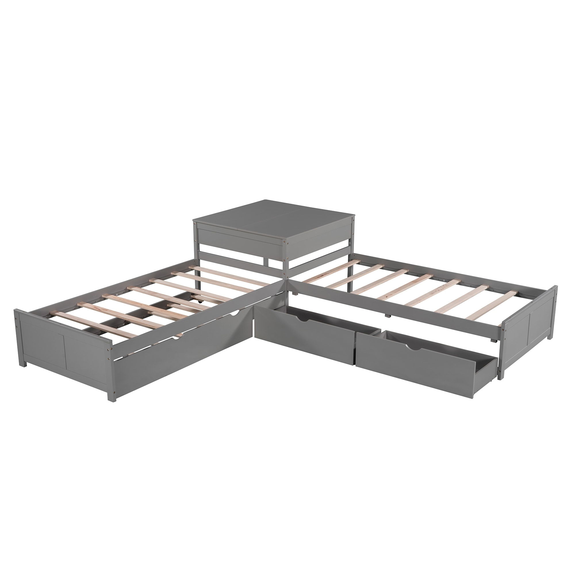 L shaped hot sale twin beds