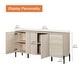 preview thumbnail 19 of 26, WAMPAT Wooden Reeded Baby Dresser For Bedroom, 61" 4-Door Cabinet For Kids, Mid Century Modern Closet Storage Organizer