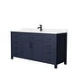 preview thumbnail 17 of 48, Beckett 66 Inch Single Vanity, Cultured Marble Top Dark Blue, Black Trim, Carrara Cultured Marble Top